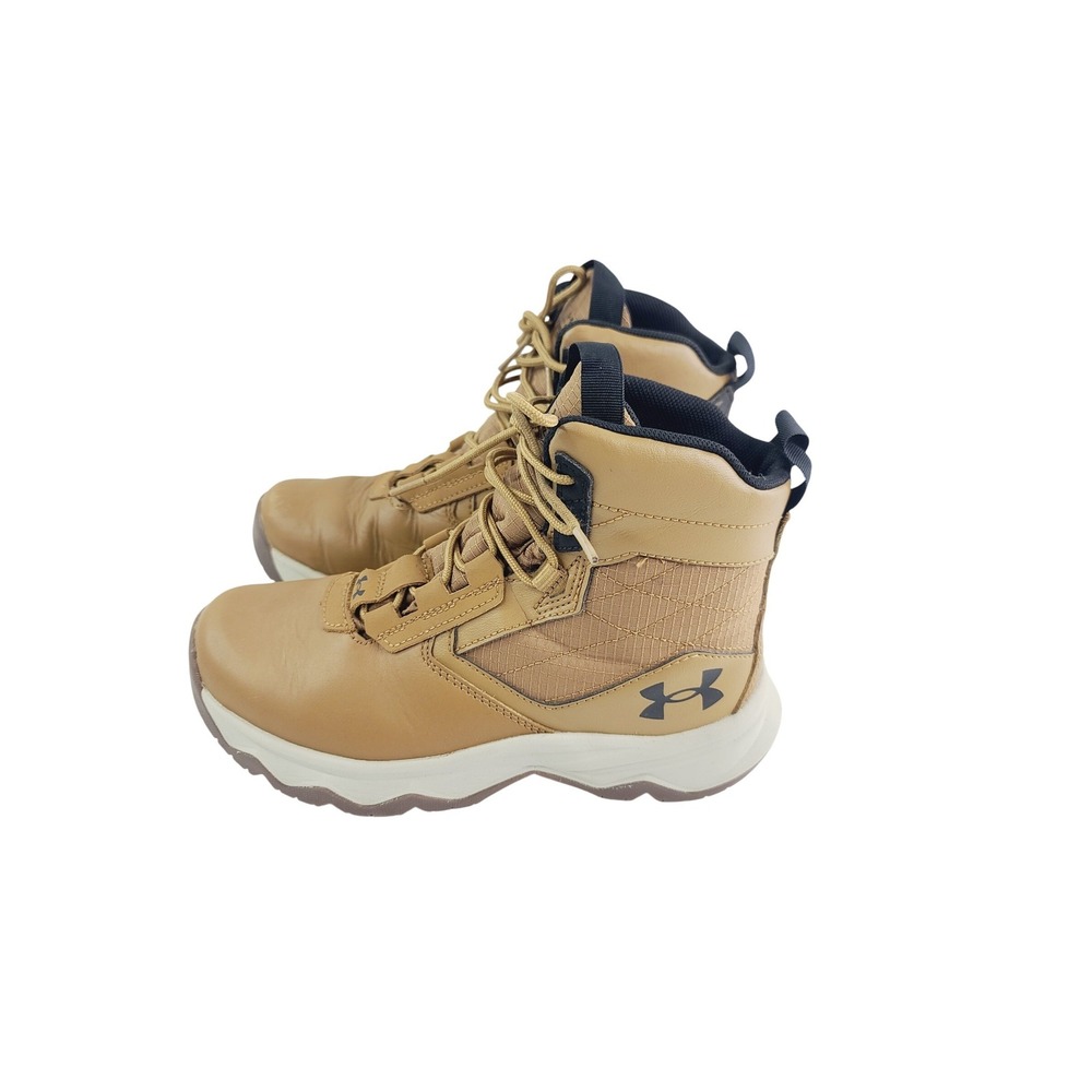Under Armour Synthetic & Textile Hiking Boots Unisex Youth Boys Size 5 Tan Color
